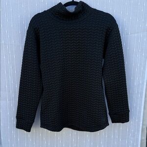 New Balance Black Textured Turtleneck Sweater
